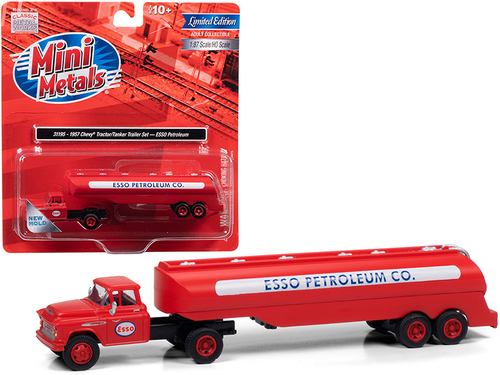 1957 Chevrolet Truck Tractor with Tanker Trailer Red \ESSO Petroleum