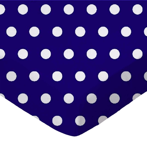 SheetWorld Fitted Crib Sheet - 100% Cotton Woven - Polka Dots Royal,