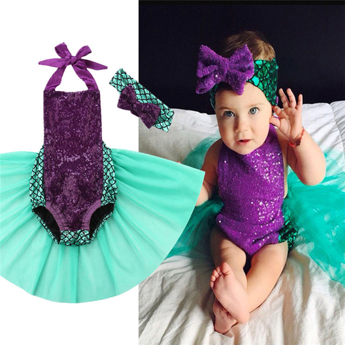 Cute Newborn Baby Girl Mermaid Summer Sets