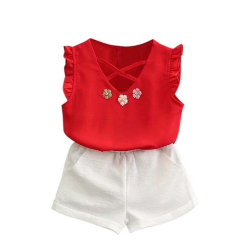 Summer New Baby Girl Flower Chiffon Sleeveless