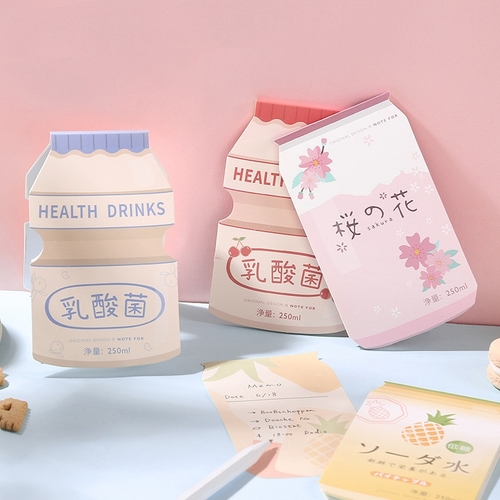Cute Yogurt Canned Soda Memo Pad Word