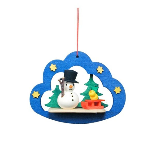 ULBR 10-0854 Christian Ulbricht Ornament - Snowman in Blue Cloud