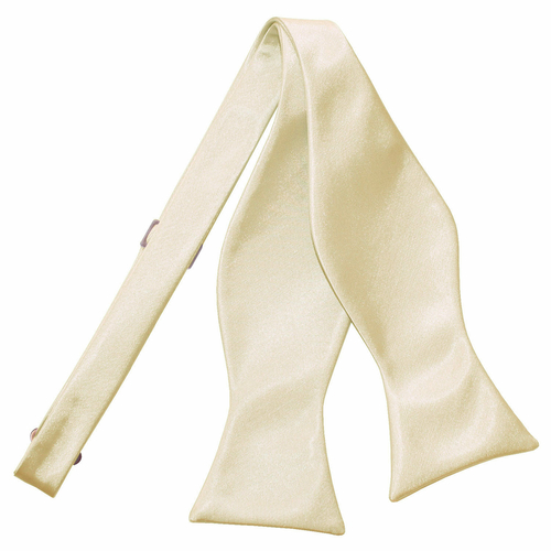 Plain Satin Self-Tie Bow Tie - Champagne