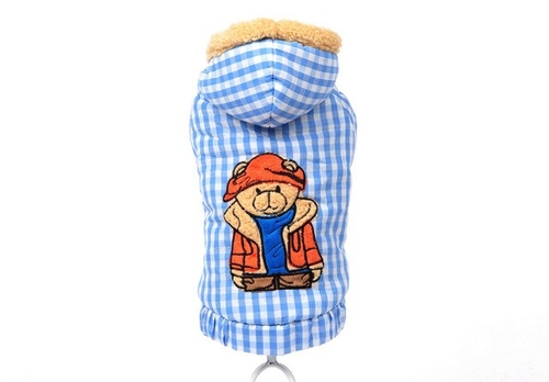 Winter Warm Dog Clothes Hoodie jacket blue square