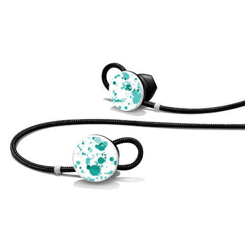 MightySkins GOOPIBU-Teal Splatter Skin for Google Pixel Buds, Teal