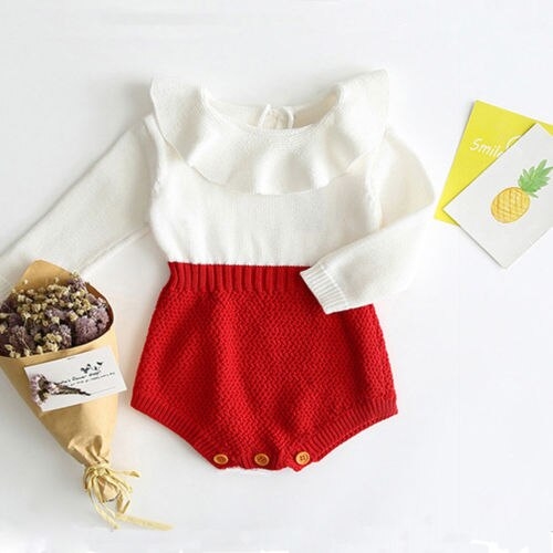 US Stock Newborn Bodysuits Baby Girl Wool Blend