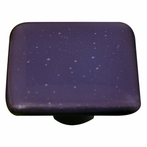 Hot Knobs HK9055-KA Opaline Black Square Glass Cabinet Knob - Aluminum