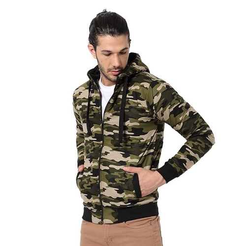 Men's Army Camouflage Regular Fit Cotton Jacket For Winter Wear