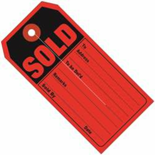 Box Partners G26010 4.75 x 2.38 in. Sold Retail Tags, Red & Black 