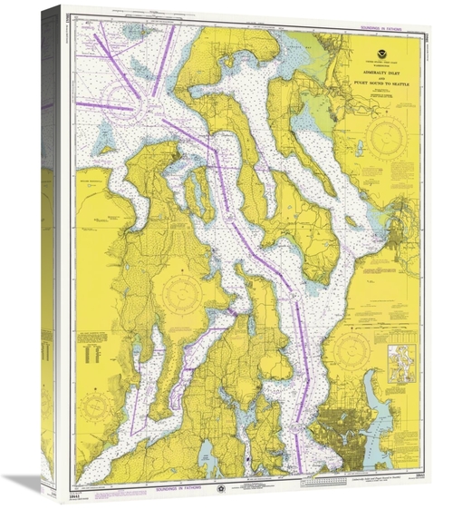Global Gallery GCS-450528-22-142 22 in. Nautical Chart - Admiralty Inl