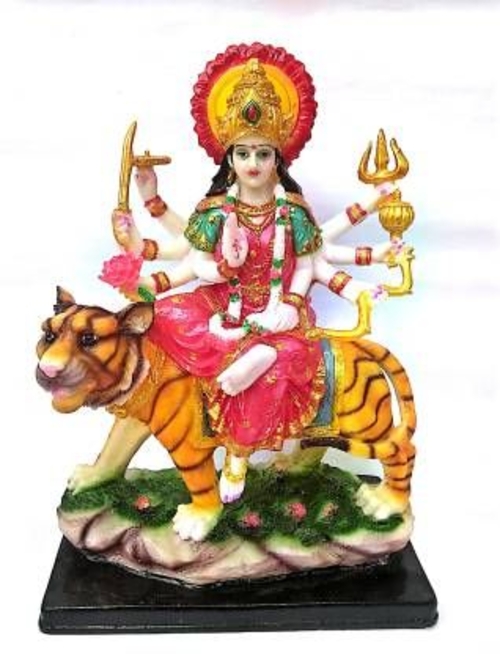 Marble Look Maa Durga Sherawali Mata Statue (Specialy Washable n