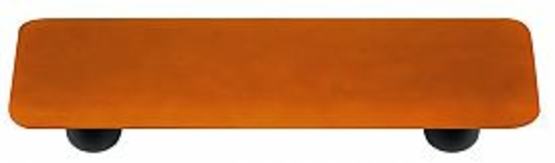Hot Knobs HK1044-PB Burnt Orange Rectangle Glass Cabinet Pull - Black
