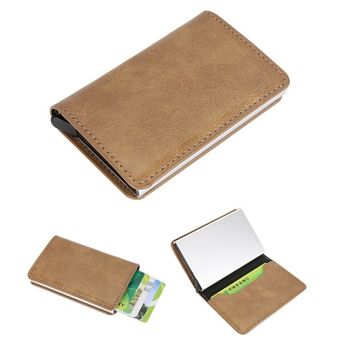 Fashion credit card holder Men Women Alloy Leather