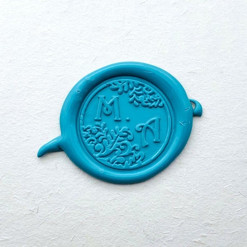 Personalized Initials with Leaves Wax Seal Stamp - Custom Wax Seal