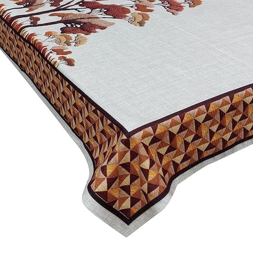 Stitch weave Chennile Soft Fabric Printed Table Cover 36 x 54 Inches,