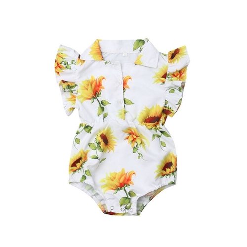 3-18M Summer Infant Baby Girl Sunflowers Bodysuit