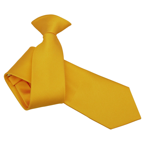 Solid Check Clip On Slim Tie - Sunflower Gold