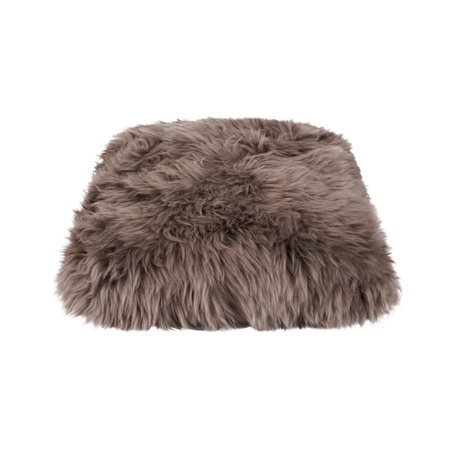 Taupe brown genuine sheepskin throw pillow