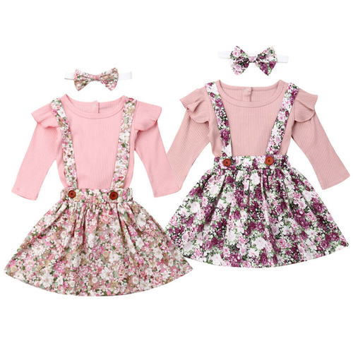 Newborn Kid Baby Girls Clothes Sets Pink Long