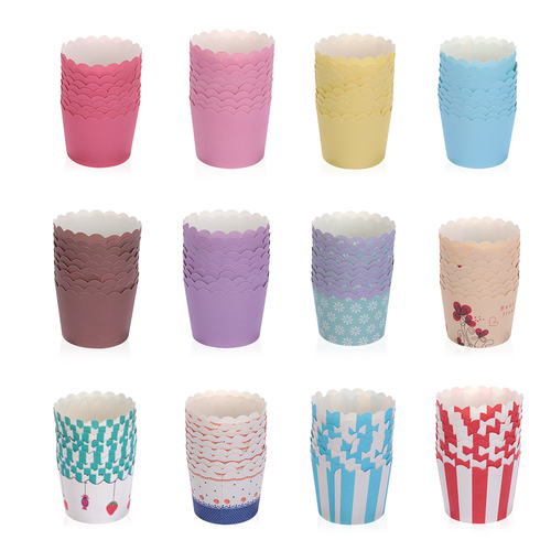 50PCS  Multi Colored Cake Paper Cups Wrappers