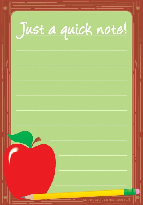 Creative Shapes Etc SE-6006 3.5 x 5 in. Notes & Quotes, A Quick No