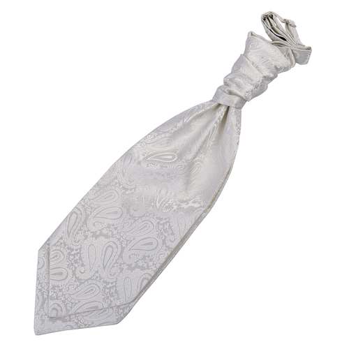 Paisley Pre-Tied Ruche Cravat - Ivory