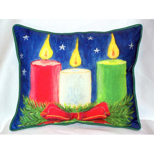 Main Betsy Drake HJ255 Christmas Candles Large Indoor & Outdoor Pillow 16 x image