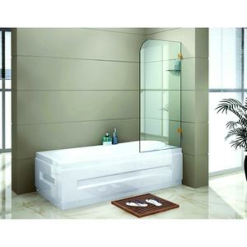 70 x 145cm Frameless Glass Bath Screen by Della Francesca Gold Finish