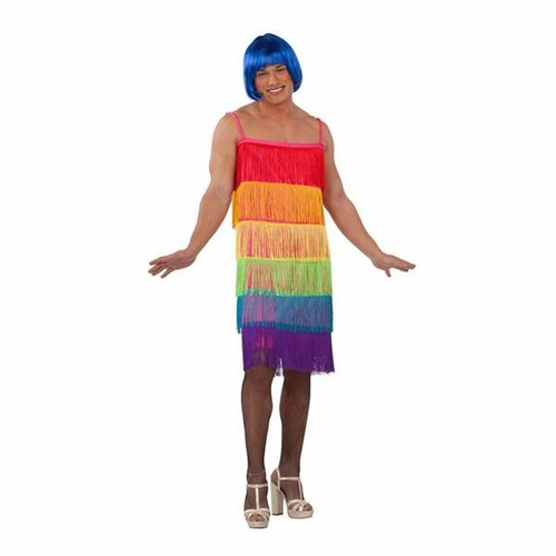 Costume for Adults My Other Me Rainbow  Multicolour Dress With tassles