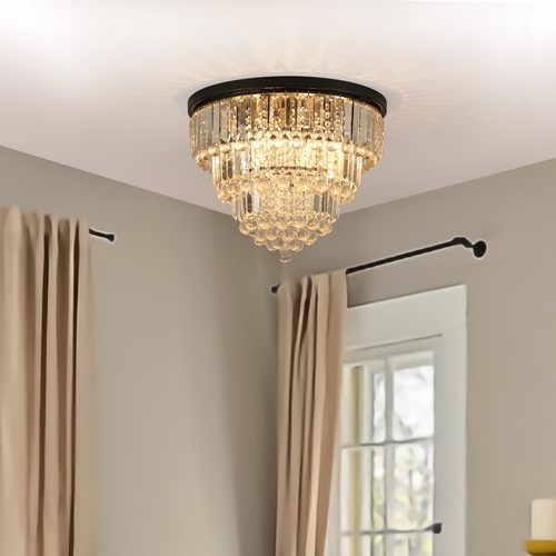 Black luxury modern style crystal lights, large ceiling chandeliers,