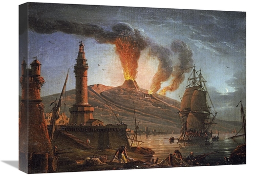 Global Gallery GCS-266428-22-142 22 in. Eruption of Vesuvius at Night 