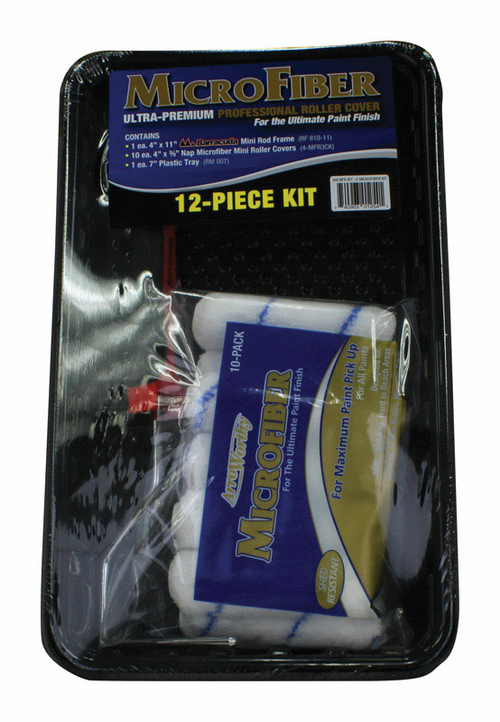 Arroworthy 1808021 Microfiber Paint Brush & Roller Cover Kit - 12 Piec