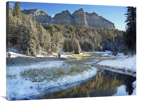 Global Gallery GCS-452084-3040-142 30 x 40 in. Snow Lined River Flowin