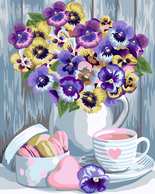 Painting by Numbers kit Crafting Spark Violets B134 19.69 x 15.75 in