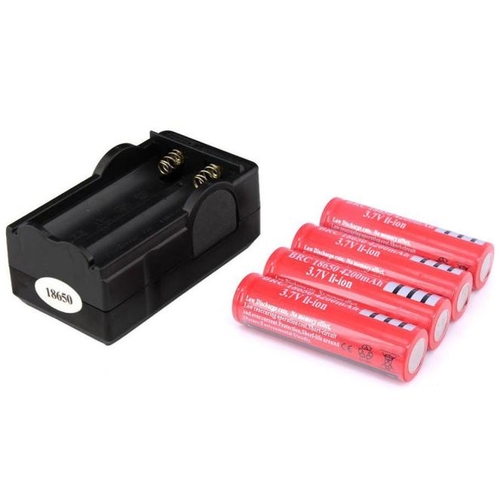 CARPPRIE 4pcs 18650 4200mah BRC 3.7V Rechargeable