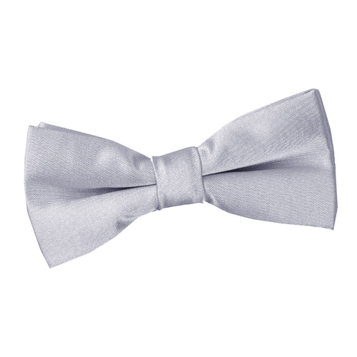 Plain Satin Pre-Tied Bow Tie - Boys - Silver