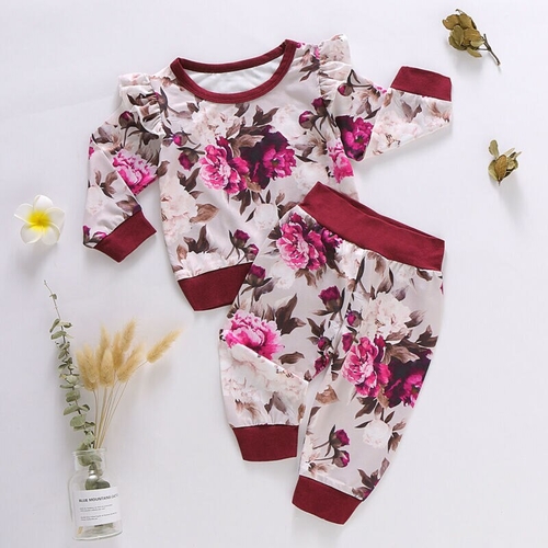 Pudcoco Autumn Newborn Kid Baby Girl Flower Print