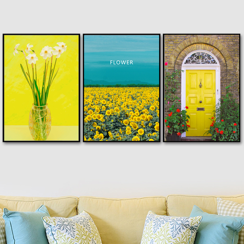 Sunflower Nordic Posters And Prints Wall