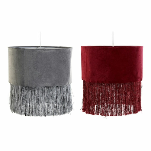 Lamp Shade DKD Home Decor 8424001773930 Grey Burgundy Metal Velvet