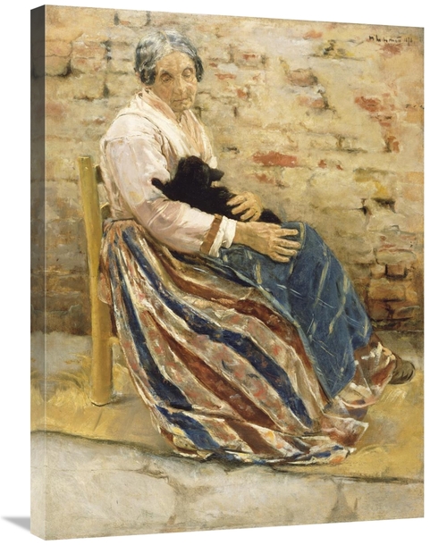 Global Gallery GCS-454802-2432-142 24 x 32 in. An Old Woman with Cat A