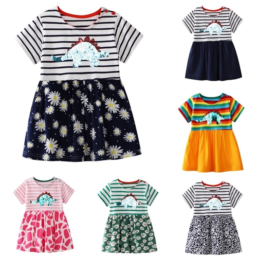 Fashion Toddler Girl Dresses Summer Striped Floral