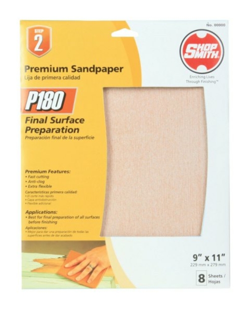 Shopsmith 7295-030 Premium 180 Grit Sandpaper  9 x 11 in. - 