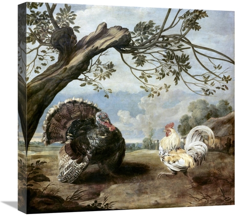 Global Gallery GCS-281444-22-142 22 in. Cock & Turkey Art Print - Paul