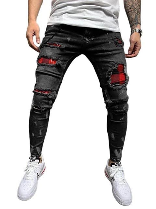 Men's Classic Ripped Jeans MULTICOLOR 28