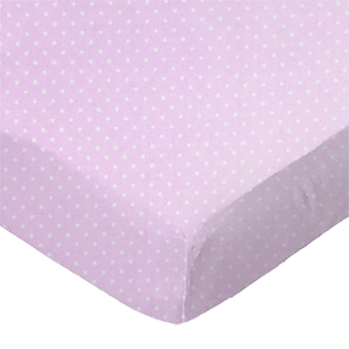 SheetWorld Fitted Crib Sheet - 100% Cotton Woven - Pindots Pink, Made