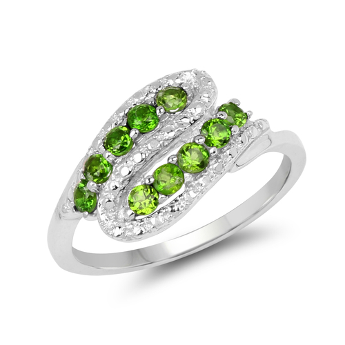 0.50 Carat Genuine Chrome Diopside .925 Sterling Silver Ring