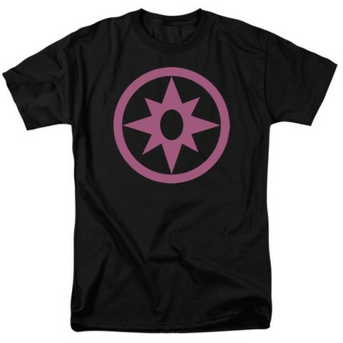 Trevco Green Lantern-Pink Emblem Short Sleeve Adult 18-1 Tee, Blac