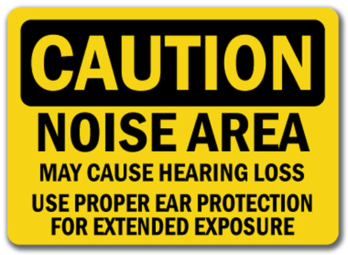 SignMission CS-Hearing Loss 10 x 14 in. Caution Noise Area May Cause H