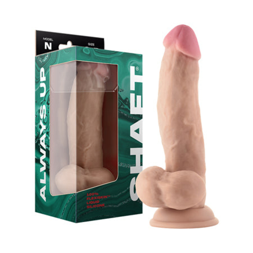 Shaft Model N 8.5 in. Dual Density Silicone Dildo with Balls & Suction