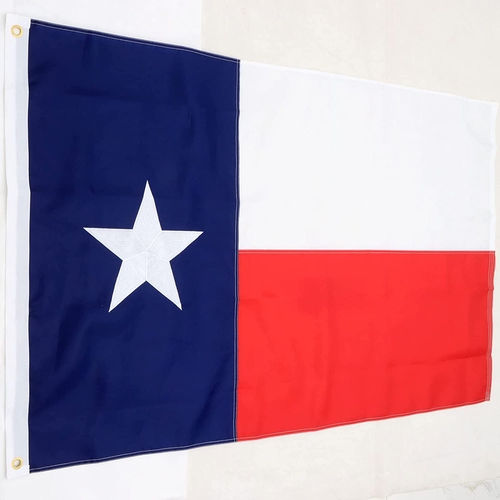Texas Flag Heavy Duty Outdoor Embroidered Stars Brass Grommets